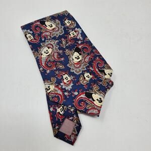 Vintage Disney Balancine The Tie Works Mickey Mouse 100% Silk Necktie  Paisley